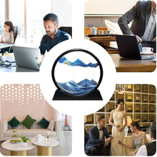 3D Moving Sand Art – Liquid Motion Deep Sea Sandscape with Round Glass Frame (1 Pc)